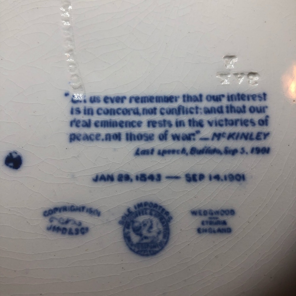Vintage Wedgwood The McKinnley House Plate - Picture 4 of 7